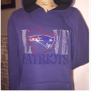 New England Patriots BLING RHINESTONE Hoodies S-XL
